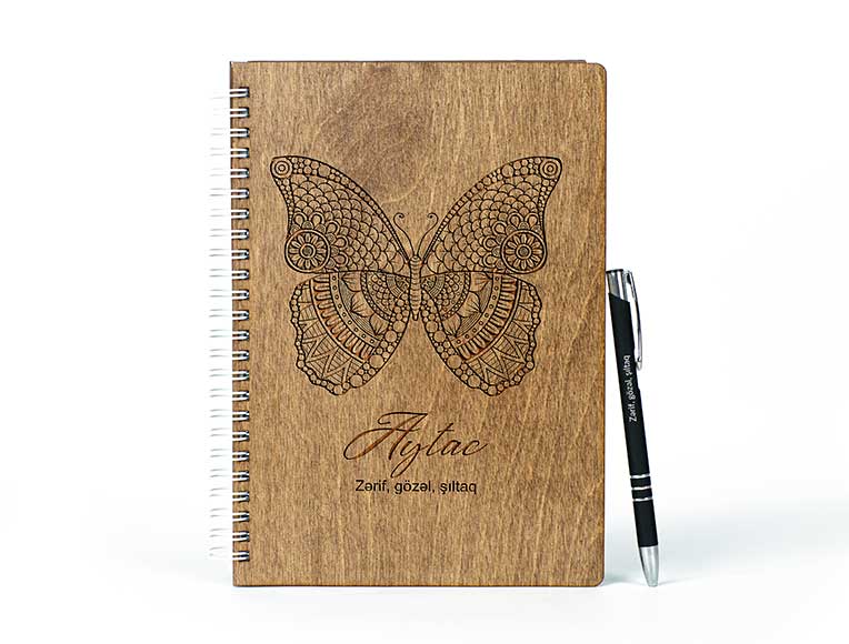 Wooden Notebook | Butterfly | Photomart.az