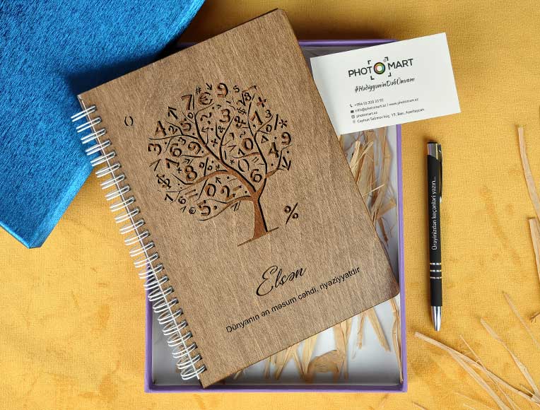 Wooden Notebook | Mathematic | Photomart.az