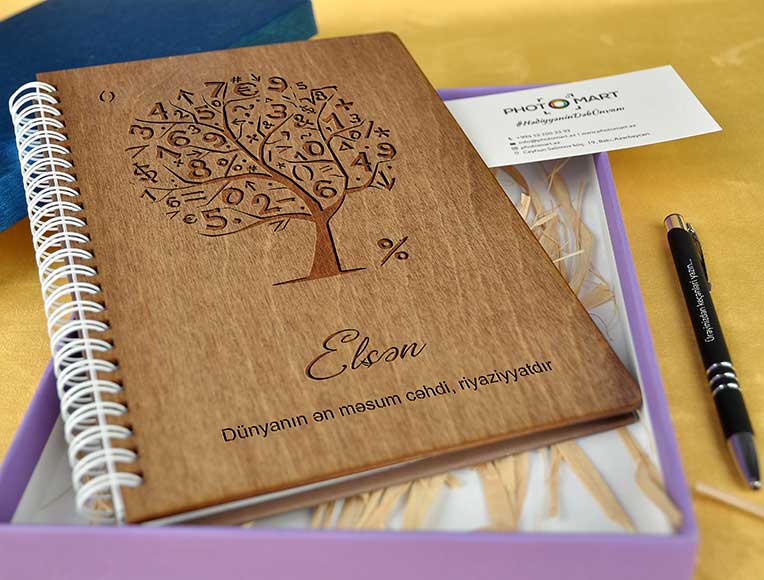 Wooden Notebook | Mathematic | Photomart.az